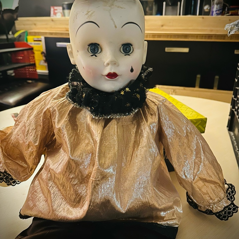 Vintage Porcelain Doll with Cream Outfit